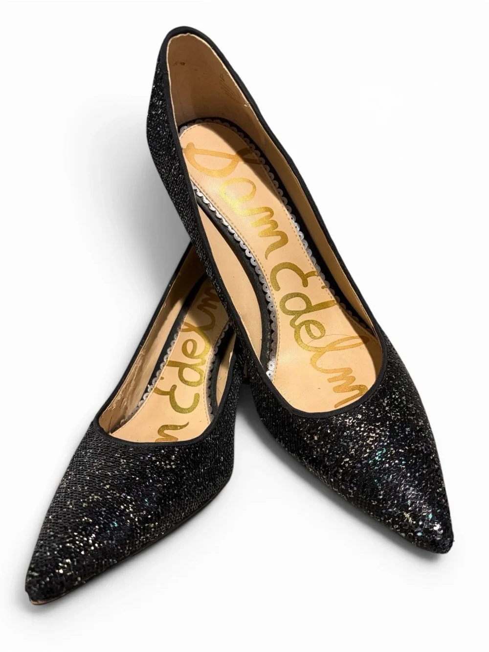 Sam Edelman Margie Pump in Black/Multi Iridescent Sequins